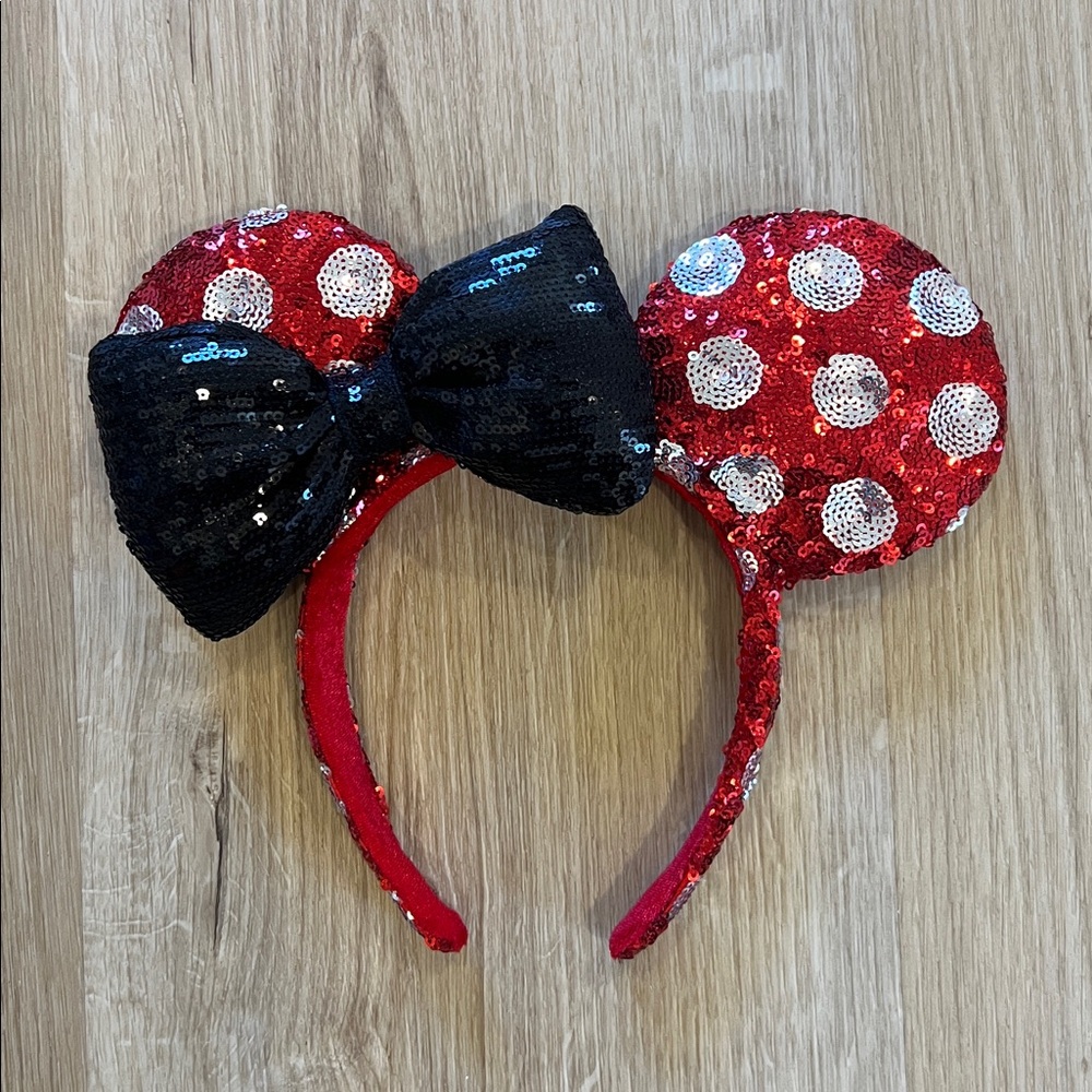 Disney Sequin Red and Black Mouse Ears Headband